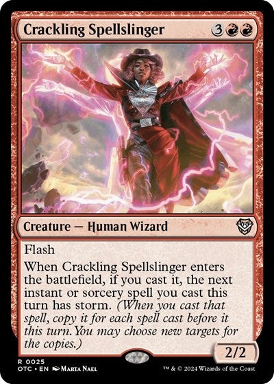 Crackling Spellslinger (OTC) #25 Rare (Near Mint) Commander: Outlaws of Thunder Junction Magic: The Gathering: 2024