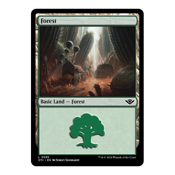 Forest 0285 (OTJ) #285 Land (Foil Lightly Played) Outlaws of Thunder Junction Magic: The Gathering: 2024