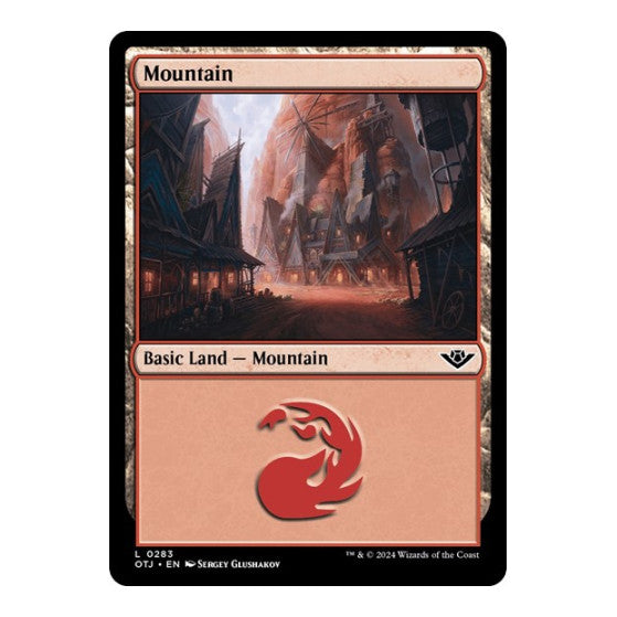 Mountain (0283) (OTJ) #283 Land (Foil Lightly Played) Outlaws of Thunder Junction Magic: The Gathering: 2024