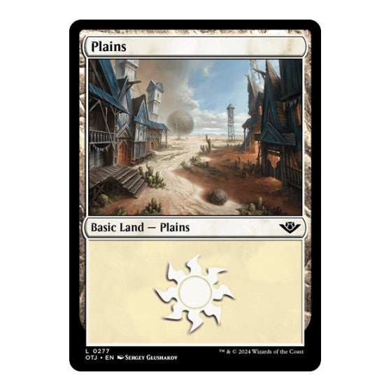 Plains 0277 (OTJ) #277 Land (Foil Lightly Played) Outlaws of Thunder Junction Magic: The Gathering: 2024