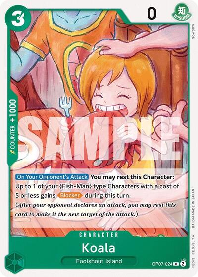 Koala (OP07) #OP07-024 Common (Near Mint) 500 Years in the Future One Piece Card Game: 2024
