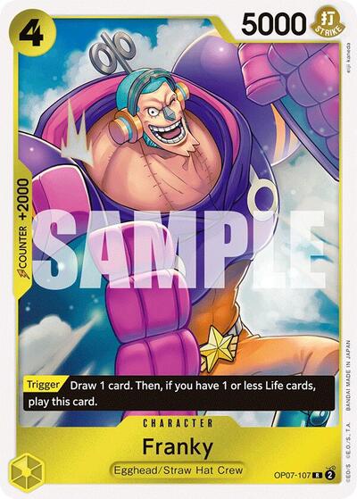 Franky (OP07) #OP07-107 Rare (Foil Near Mint) 500 Years in the Future One Piece Card Game: 2024