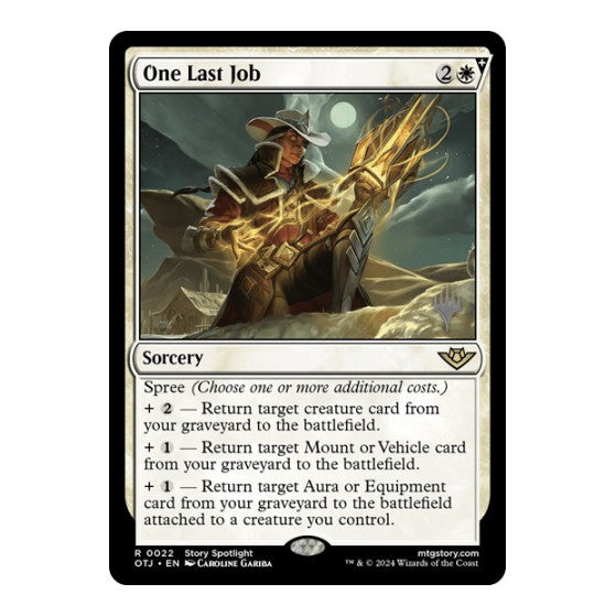 One Last Job (PPOTJ) #22 Rare (Lightly Played) Promo Pack: Outlaws of Thunder Junction Magic: The Gathering: 2024