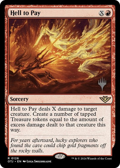Hell to Pay (PPOTJ) #126p Rare (Lightly Played) Promo Pack: Outlaws of Thunder Junction Magic: The Gathering: 2024