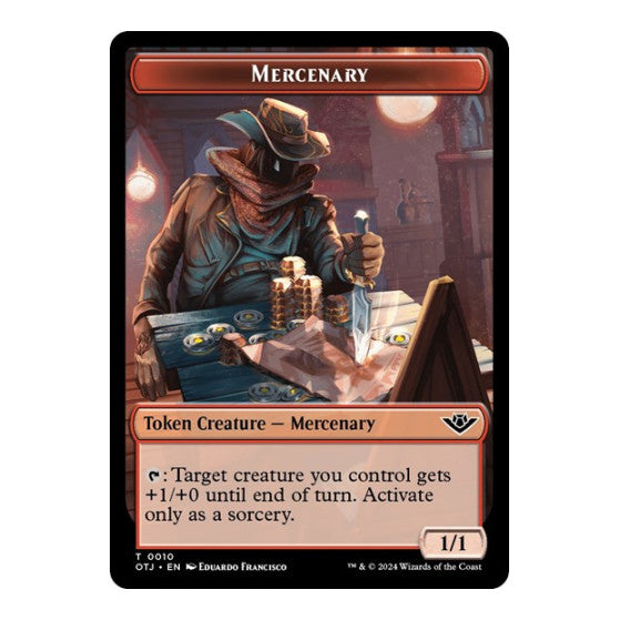 Mercenary // Plot Double-Sided Token (OTJ) #10 // 20 T (Lightly Played) Outlaws of Thunder Junction Magic: The Gathering: 2024