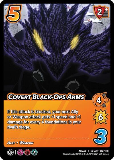 Covert Black-Ops Arms (MHA7) #122/180 Common (Lightly Played) UniVersus: My Hero Academia: Girl Power UniVersus: 2024
