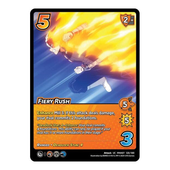 Fiery Rush (MHA7) #128/180 Uncommon (Lightly Played) UniVersus: My Hero Academia: Girl Power UniVersus: 2024