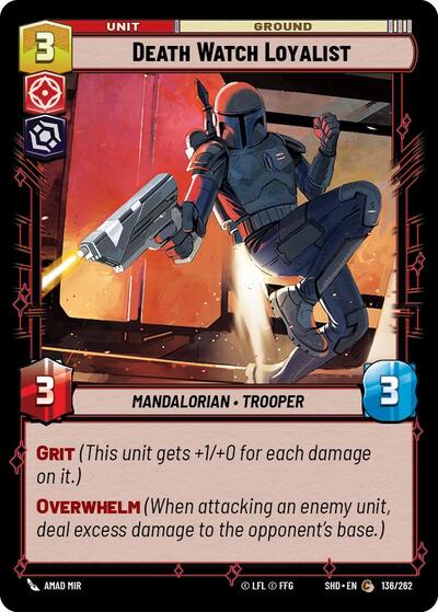 Death Watch Loyalist (SHD) #136/262 Common (Near Mint) Shadows of the Galaxy Star Wars: Unlimited: 2024
