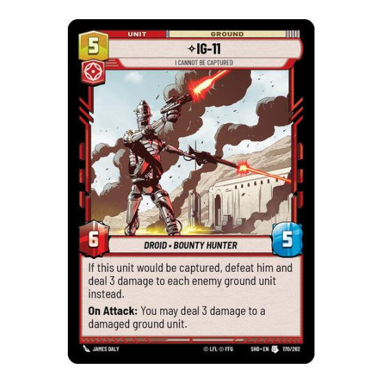 IG 11 I Cannot Be Captured (SHD) #170/262 Uncommon (Near Mint) Shadows of the Galaxy Star Wars: Unlimited: 2024