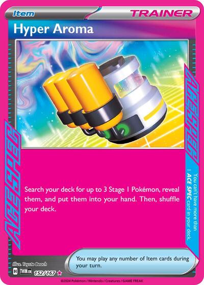 Hyper Aroma (TWM) #152/167 ACE SPEC Rare (Holofoil Near Mint) SV06: Twilight Masquerade Pokemon: 2024