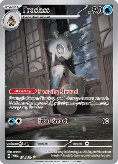 Froslass 174 167 (TWM) #174/167 Illustration Rare (Holofoil Near Mint) SV06: Twilight Masquerade Pokemon: 2024