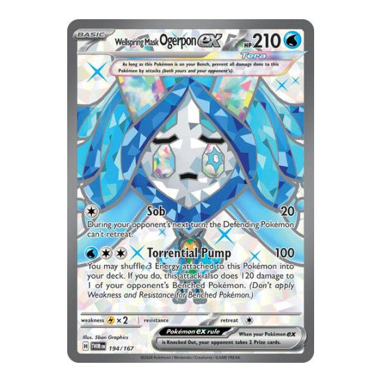 Wellspring Mask Ogerpon ex 194 167 (TWM) #194/167 Ultra Rare (Holofoil Near Mint) SV06: Twilight Masquerade Pokemon: 2024