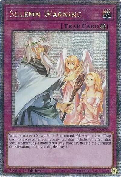 Solemn Warning Quarter Century Secret Rare (RA02) #RA02-EN078 Quarter Century Secret Rare (1st Edition Near Mint) 25th Anniversary Rarity Collection II YuGiOh: 2024