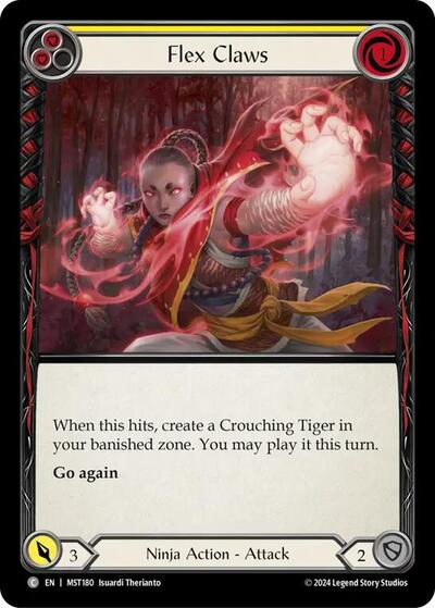 Flex Claws Yellow (MST) #MST180 Common (Near Mint) Part the Mistveil Flesh and Blood TCG: 2024