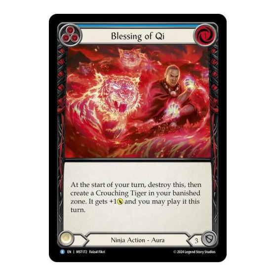 Blessing of Qi (Blue) (MST) #MST172 Rare (Lightly Played) Part the Mistveil Flesh and Blood TCG: 2024