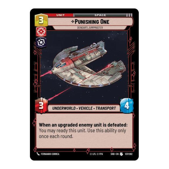 Punishing One Dengars Jumpmaster (SHD) #137/262 Uncommon (Near Mint) Shadows of the Galaxy Star Wars: Unlimited: 2024