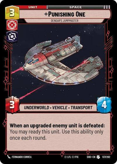 Punishing One Dengars Jumpmaster (SHD) #137/262 Uncommon (Near Mint) Shadows of the Galaxy Star Wars: Unlimited: 2024