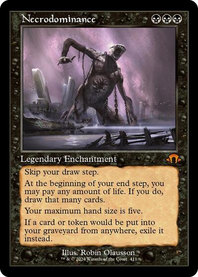 Necrodominance Retro Frame (MH3) #411 Mythic Rare (Foil Near Mint) Modern Horizons 3 Magic: The Gathering: 2024