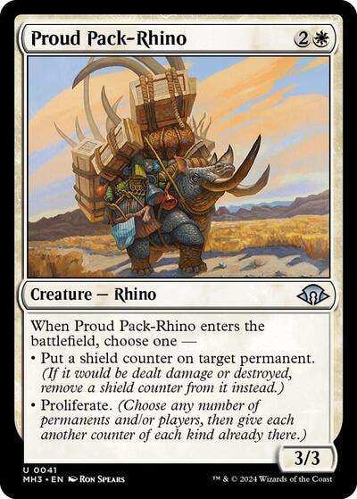 Proud Pack Rhino (MH3) #41 Uncommon (Lightly Played) Modern Horizons 3 Magic: The Gathering: 2024