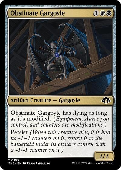 Obstinate Gargoyle (MH3) #195 Common (Lightly Played) Modern Horizons 3 Magic: The Gathering: 2024