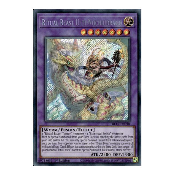 Ritual Beast Ulti-Nochiudrago (BLTR) #BLTR-EN018 Secret Rare (1st Edition Near Mint) Battles of Legend: Terminal Revenge YuGiOh: 2024