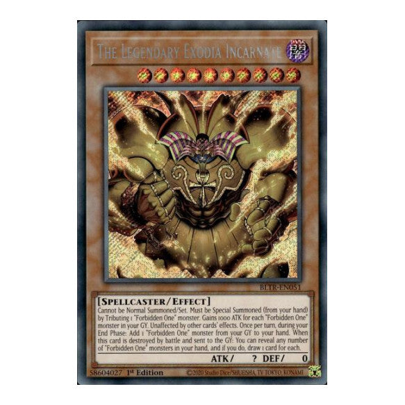 The Legendary Exodia Incarnate (BLTR) #BLTR-EN051 Secret Rare (1st Edition Near Mint) Battles of Legend: Terminal Revenge YuGiOh: 2024
