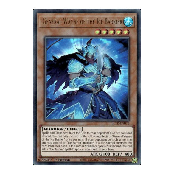 General Wayne of the Ice Barrier (BLTR) #BLTR-EN073 Ultra Rare (1st Edition Near Mint) Battles of Legend: Terminal Revenge YuGiOh: 2024