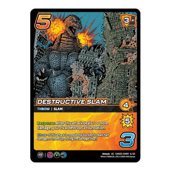 Destructive Slam () #CHA03-GMM 6/22 Uncommon (Lightly Played) Challenger Series: Godzilla UniVersus: 2024