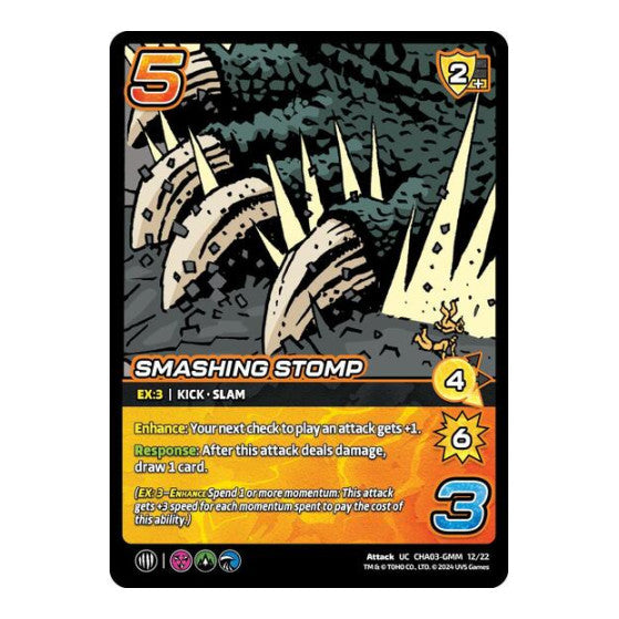 Smashing Stomp () #CHA03-GMM 12/22 Uncommon (Lightly Played) Challenger Series: Godzilla UniVersus: 2024
