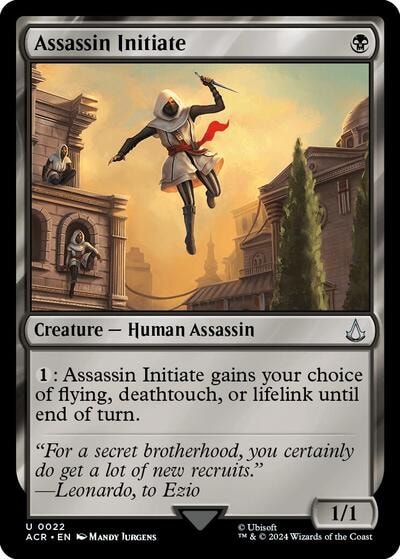 Assassin Initiate (ACR) #22 Uncommon (Lightly Played) Universes Beyond: Assassin's Creed Magic: The Gathering: 2024