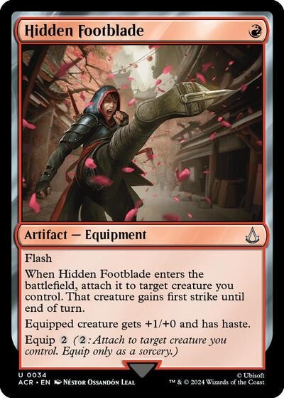 Hidden Footblade (ACR) #34 Uncommon (Lightly Played) Universes Beyond: Assassin's Creed Magic: The Gathering: 2024