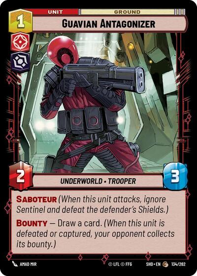 Guavian Antagonizer (SHD) #134/262 Common (Near Mint) Shadows of the Galaxy Star Wars: Unlimited: 2024