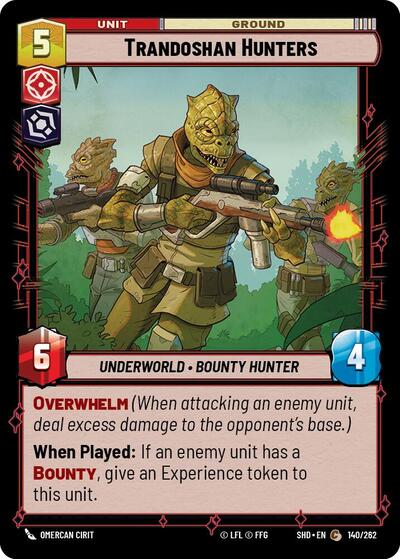 Trandoshan Hunters (SHD) #140/262 Common (Near Mint) Shadows of the Galaxy Star Wars: Unlimited: 2024