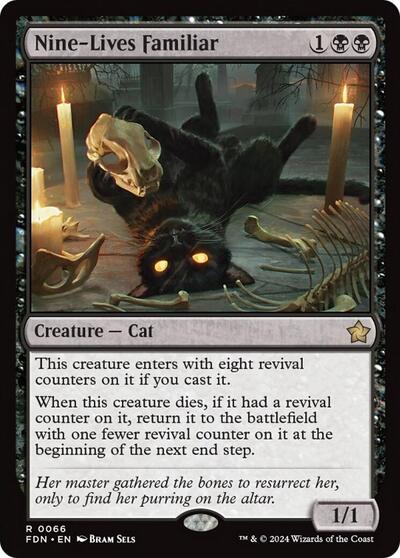 Nine Lives Familiar (FDN) #66 Rare (Near Mint) Foundations Magic: The Gathering: 2024