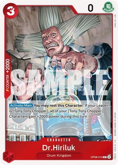 Dr.Hiriluk (OP08) #OP08-016 Rare (Foil Lightly Played) Two Legends One Piece Card Game: 2024