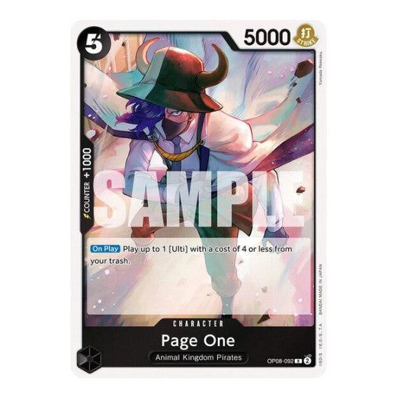 Page One (OP08) #OP08-092 Rare Two Legends One Piece Card Game: 2024