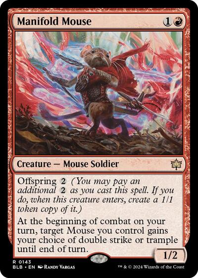 Manifold Mouse (BLB) #143 Rare (Lightly Played) Bloomburrow Magic: The Gathering: 2024