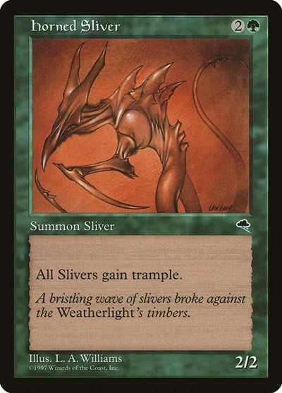 Horned Sliver (TMP) #234 Uncommon (Near Mint) Tempest Magic: The Gathering: 1997