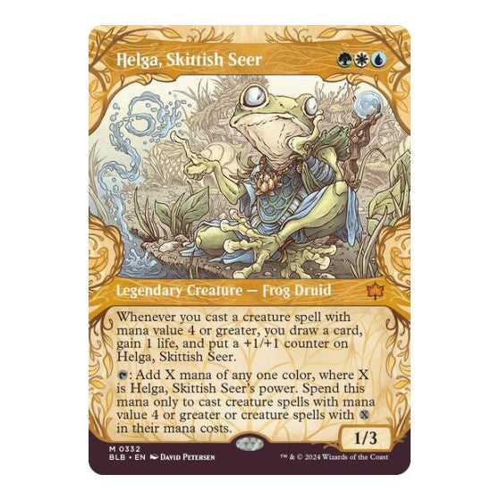 Helga Skittish Seer Showcase (BLB) #332 Mythic Rare (Near Mint) Bloomburrow Magic: The Gathering: 2024