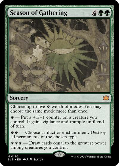 Season of Gathering (BLB) #192 Mythic Rare (Lightly Played) Bloomburrow Magic: 2024
