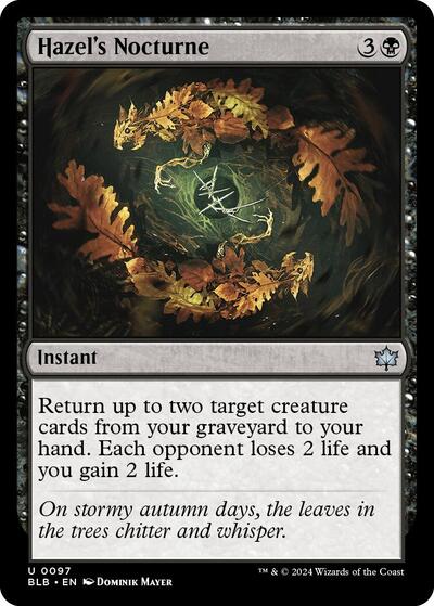 Hazels Nocturne (BLB) #97 Uncommon (Lightly Played) Bloomburrow Magic: The Gathering: 2024