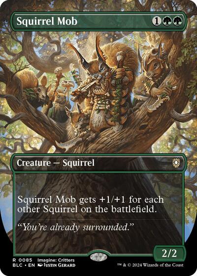 Squirrel Mob Borderless (BLC) #85 Rare (Lightly Played) Commander: Bloomburrow Magic: The Gathering: 2024