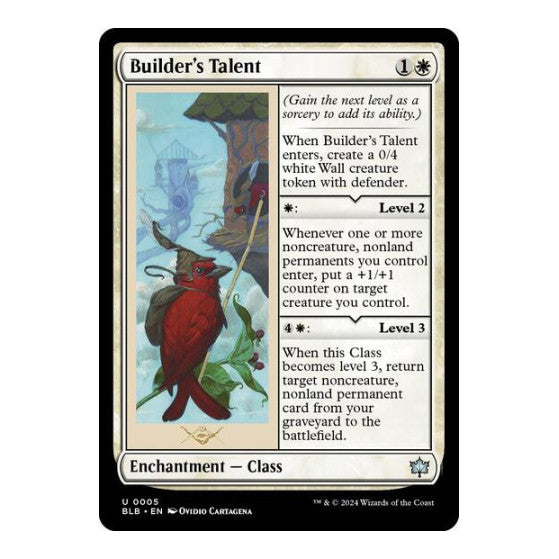 Builder's Talent (BLB) #5 Uncommon (Lightly Played) Bloomburrow Magic: The Gathering: 2024