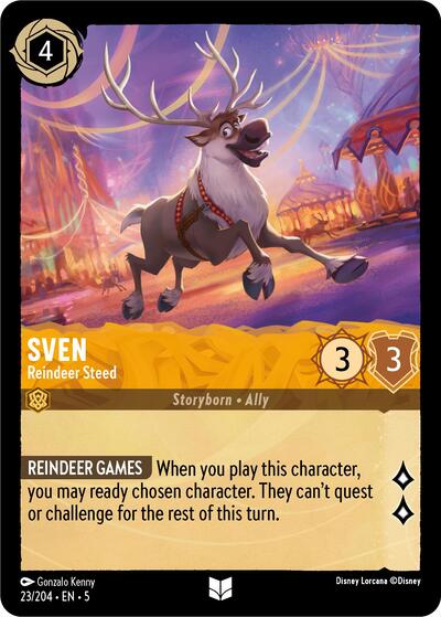 Sven - Reindeer Steed (5) #23/204 Uncommon (Near Mint) Shimmering Skies Disney Lorcana: 2024