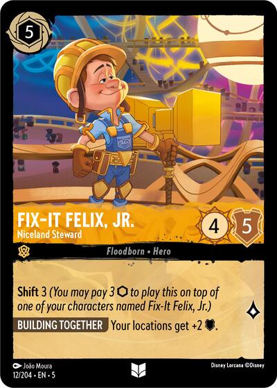 Fix-It Felix, Jr. - Niceland Steward (5) #12/204 Uncommon (Near Mint) Shimmering Skies Disney Lorcana: 2024