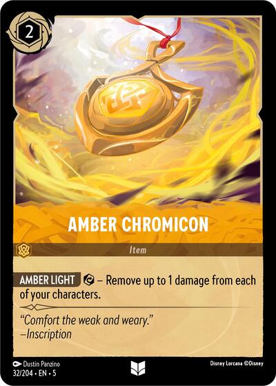Amber Chromicon (5) #32/204 Uncommon (Near Mint) Shimmering Skies Disney Lorcana: 2024