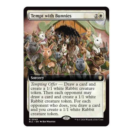 Tempt with Bunnies Extended Art (BLC) #49 Rare (Near Mint) Commander: Bloomburrow Magic: The Gathering: 2024