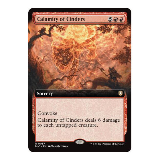 Calamity of Cinders Extended Art (BLC) #57 Rare (Lightly Played) Commander: Bloomburrow Magic: The Gathering: 2024