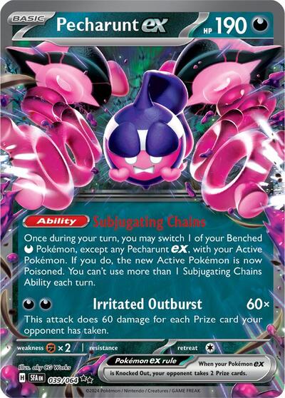 Pecharunt ex 039 064 (SFA) #039/064 Double Rare (Holofoil Near Mint) SV: Shrouded Fable Pokemon: 2024