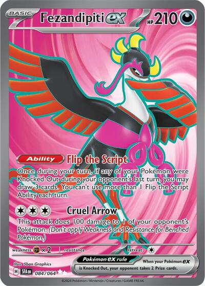 Fezandipiti ex 084 064 (SFA) #084/064 Ultra Rare (Holofoil Near Mint) SV: Shrouded Fable Pokemon: 2024
